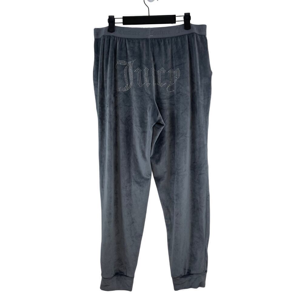 Juicy Couture OG Bling Jewel Rhinestone Velvet Pull On Joggers Large Retro Y2K